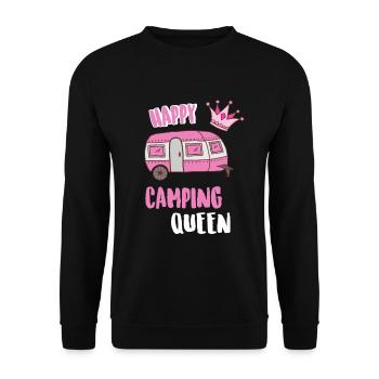 Happy Camping Queen - Sweat-shirt Unisexe - noir - Devant - Alina (178cm) & Michal (187cm)
