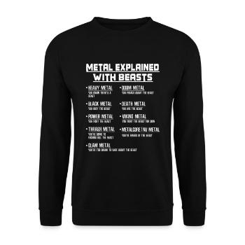 Metal Musique Heavy Metal Black Metal Death Metal - Sweat-shirt Unisexe - noir - Devant - Alina (178cm) & Michal (187cm)