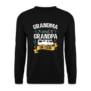 Grandma and Grandpa on tour camper camper - Unisex Sweatshirt - black - Front - Alina (178cm) & Michal (187cm)