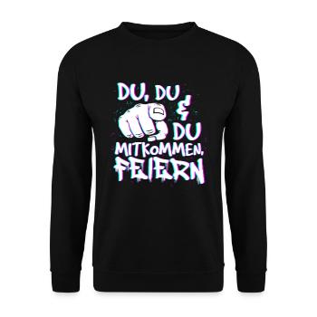 Techno Rave EDM Electronic Dubstep D&B - Unisex Pullover - Schwarz - Vorne - Alina (178cm) & Michal (187cm)