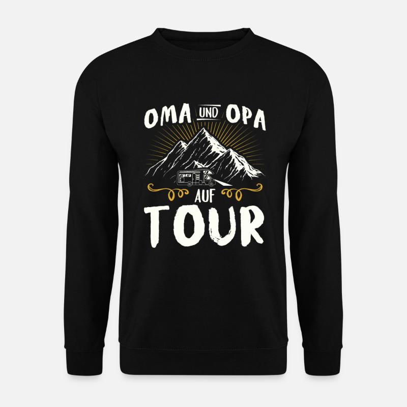 Oma und Opa auf Tour Camper Camping Wohnmobil - Unisex Pullover - Schwarz