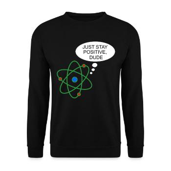 Proton Funny Science Chemistry Physics Nerd - Unisex Sweatshirt - black - Front - Alina (178cm) & Michal (187cm)