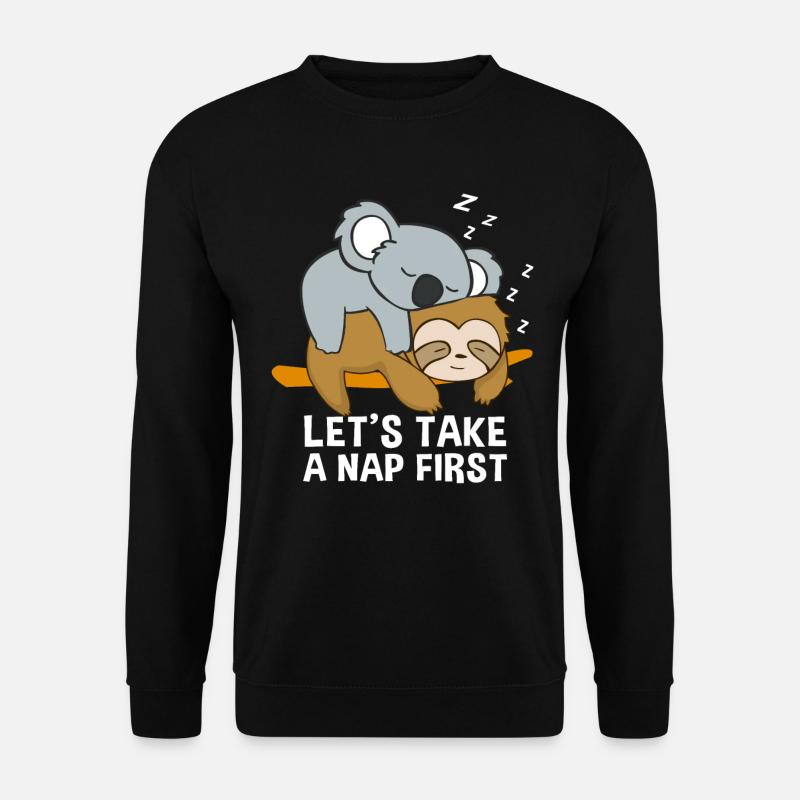Faultier Koala Schlafen Langschläfer Süß Faulenzer - Unisex Pullover - Schwarz
