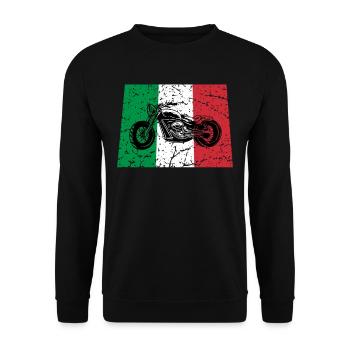 Italie Moto Tuning Mechanic Chopper Rome - Sweat-shirt Unisexe - noir - Devant - Alina (178cm) & Michal (187cm)