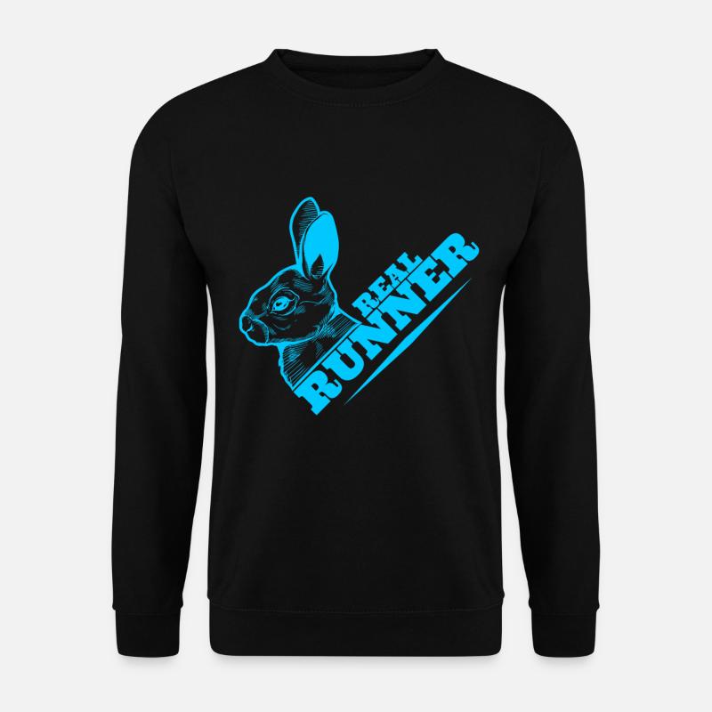 Echter Läufer lustiger Hase für Lauftage. - Unisex Pullover - Schwarz