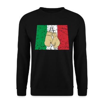 Italien Boxen Kampfsport Sport Kickboxen Italiener - Unisex Pullover - Schwarz - Vorne - Alina (178cm) & Michal (187cm)
