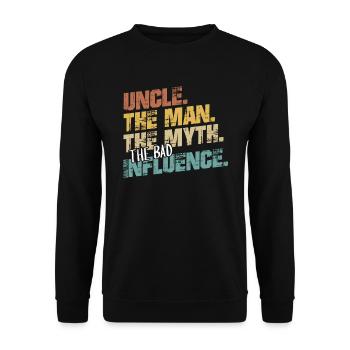Oncle cadeau parrain parrain - Sweat-shirt Unisexe - noir - Devant - Alina (178cm) & Michal (187cm)