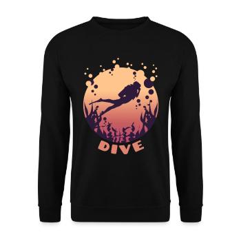 Diving dive diving snorkeling diver gift - Unisex Sweatshirt - black - Front - Alina (178cm) & Michal (187cm)