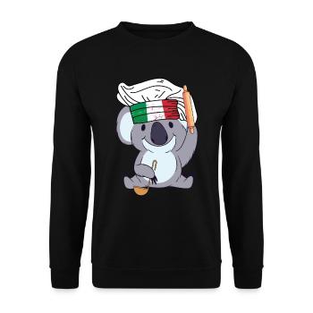 Italy Chef Koala Pizza Baker Rome Chef Kitchen - Unisex Sweatshirt - black - Front - Alina (178cm) & Michal (187cm)