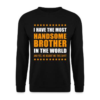 Brother gift idea present birthday - Unisex Sweatshirt - black - Front - Alina (178cm) & Michal (187cm)