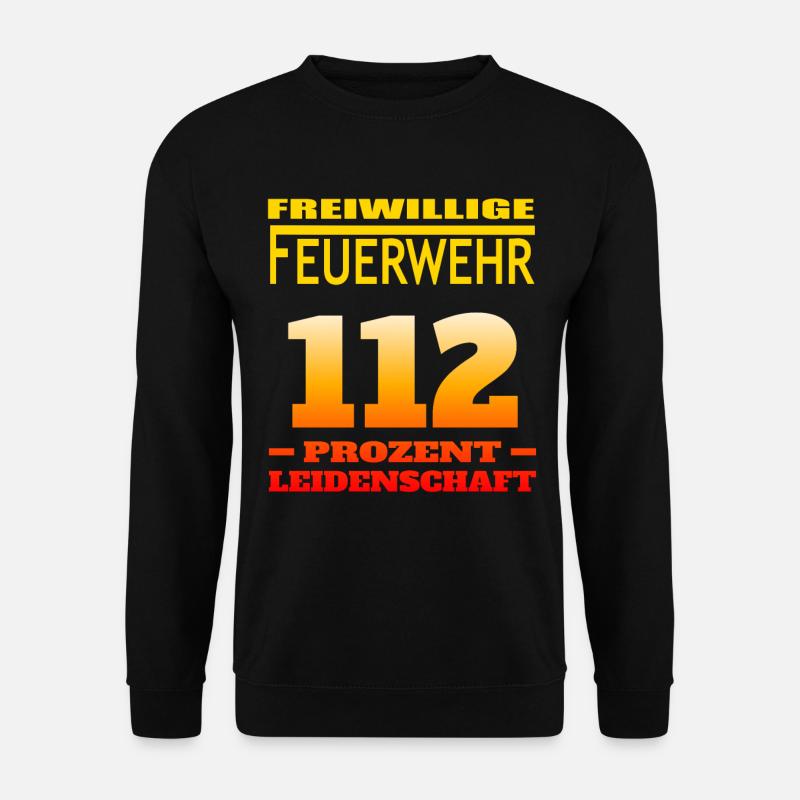 Freiwillige Feuerwehr 112 Prozent Leidenschaft - Unisex Pullover - Schwarz