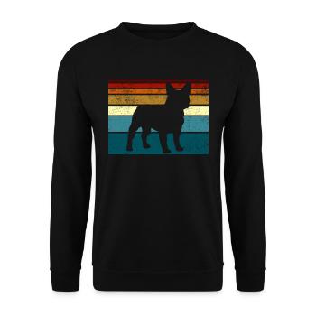 Chien bouledogue français rétro - Sweat-shirt Unisexe - noir - Devant - Alina (178cm) & Michal (187cm)