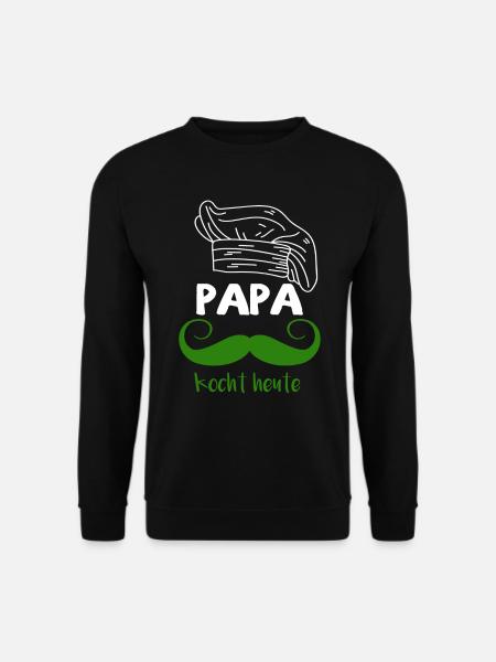 Papa Vatertag Koch Kochen Backen Grillen Geschenk - Unisex Pullover - Schwarz