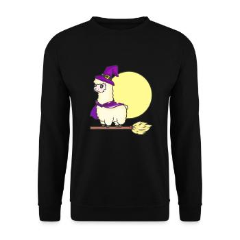 Alpaka Lama Landwirt Bauer Lustige - Unisex Pullover - Schwarz - Vorne - Alina (178cm) & Michal (187cm)