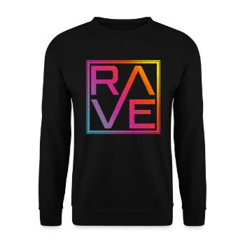 Raving, rave, techno, house, soirée edm - Sweat-shirt Unisexe - noir - Devant - Alina (178cm) & Michal (187cm)