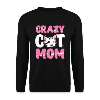 Chat fou maman chat chats maman cadeau - Sweat-shirt Unisexe - noir - Devant - Alina (178cm) & Michal (187cm)