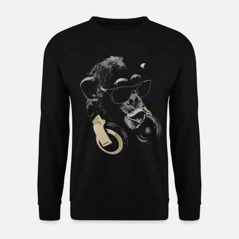 Affe DJ Bling - Unisex Pullover - Schwarz