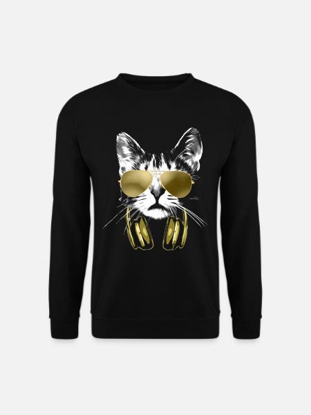 Dj Cat Bling - Unisex Pullover - Schwarz