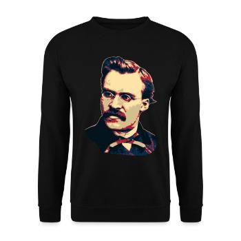 Friedrich Nietzsche - Unisex Sweatshirt - black - Front - Alina (178cm) & Michal (187cm)