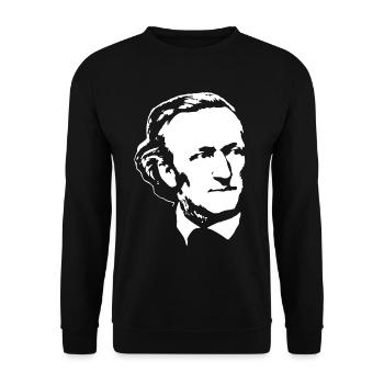 Richard Wagner White On Black - Unisex Sweatshirt - black - Front - Alina (178cm) & Michal (187cm)