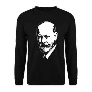 Sigmund Freud White On Black - Unisex Sweatshirt - black - Front - Alina (178cm) & Michal (187cm)