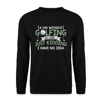 Golf Club | Golfer Golfspieler Geschenk Golfplatz - Unisex Pullover - Schwarz - Vorne - Alina (178cm) & Michal (187cm)