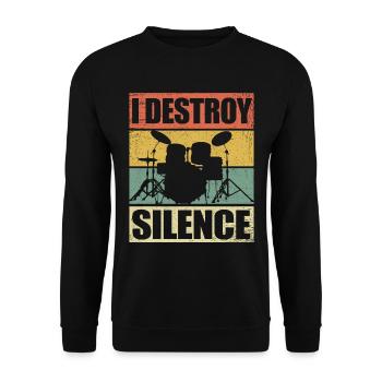 Batteur batteur batterie cadeau batteur - Sweat-shirt Unisexe - noir - Devant - Alina (178cm) & Michal (187cm)