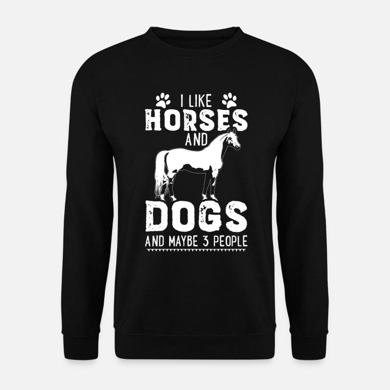 Pferde Hunde Pferdeliebhaber Geschenk Pferd Hund - Unisex Pullover - Schwarz