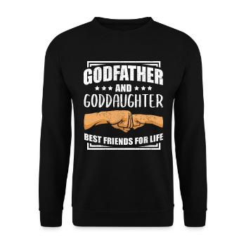 Godfather godfather gift goddaughter godchild - Unisex Sweatshirt - black - Front - Alina (178cm) & Michal (187cm)