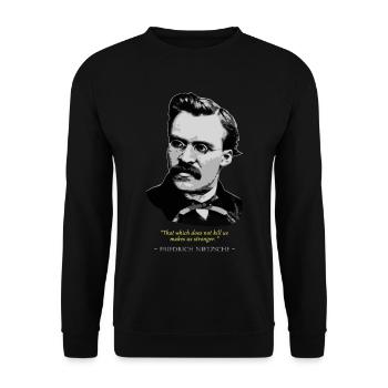 Friedrich Nietzsche Quote - Unisex Sweatshirt - black - Front - Alina (178cm) & Michal (187cm)