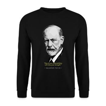 Sigmund Freud Quote - Unisex Sweatshirt - black - Front - Alina (178cm) & Michal (187cm)