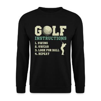 Golf Lustig Golfspieler Geschenk Golfen Golfer - Unisex Pullover - Schwarz - Vorne - Alina (178cm) & Michal (187cm)