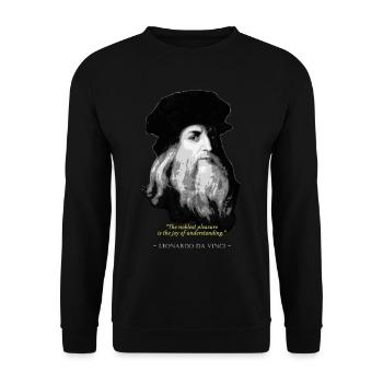 Leonardo Da Vinci Citation - Sweat-shirt Unisexe - noir - Devant - Alina (178cm) & Michal (187cm)