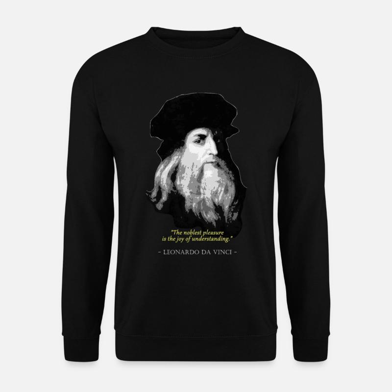 Leonardo Da Vinci Quote - Unisex Sweatshirt - black