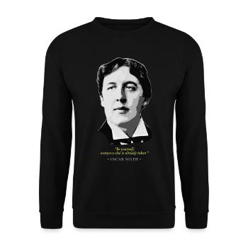 Oscar Wilde Quote - Unisex Sweatshirt - black - Front - Alina (178cm) & Michal (187cm)