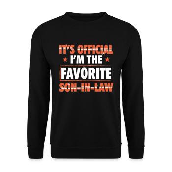 Schwiegersohn Geschenk Lustig Geburtstag Geschenke - Unisex Pullover - Schwarz - Vorne - Alina (178cm) & Michal (187cm)
