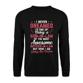 Sons in law son in law gift gift idea - Unisex Sweatshirt - black - Front - Alina (178cm) & Michal (187cm)