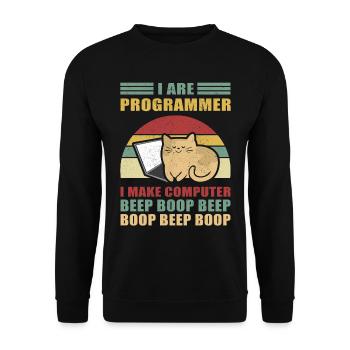 Programmeurs Don Admin Informatique Informaticien - Sweat-shirt Unisexe - noir - Devant - Alina (178cm) & Michal (187cm)
