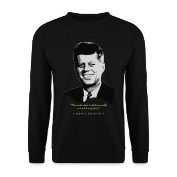 John F. Kennedy Quote - Unisex Sweatshirt - black - Front - Alina (178cm) & Michal (187cm)