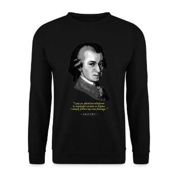 Mozart Quote - Unisex Sweatshirt - black - Front - Alina (178cm) & Michal (187cm)