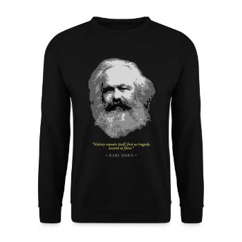 Karl Marx Quote - Unisex Sweatshirt - black - Front - Alina (178cm) & Michal (187cm)