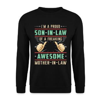 Meilleur beau-mère fils gendre cadeau - Sweat-shirt Unisexe - noir - Devant - Alina (178cm) & Michal (187cm)