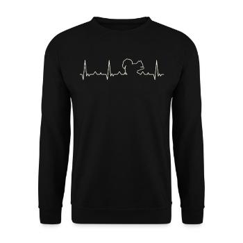 Squirrel EKG Heart Beat - Unisex Sweatshirt - black - Front - Alina (178cm) & Michal (187cm)