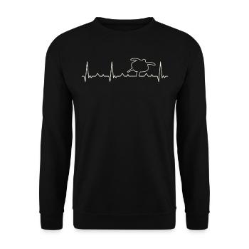 Turtle EKG Heart Beat - Unisex Sweatshirt - black - Front - Alina (178cm) & Michal (187cm)