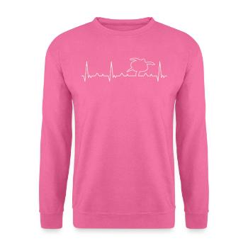 Battre tortue ECG coeur - Sweat-shirt Unisexe - rose - Devant