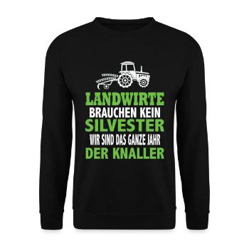 Landwirtschaft Landwirte Bauern Bauernkind Traktor - Unisex Pullover - Schwarz - Vorne - Alina (178cm) & Michal (187cm)