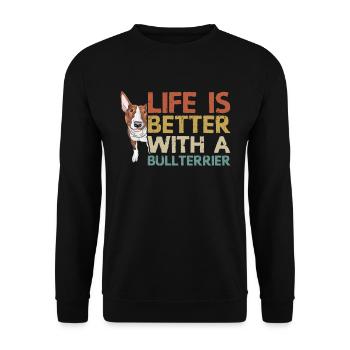 Bull Terrier | Bull Terrier dog owner gift - Unisex Sweatshirt - black - Front - Alina (178cm) & Michal (187cm)