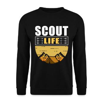 Scout Life | Camping Boy Scout Gift Camping - Sweat-shirt Unisexe - noir - Devant - Alina (178cm) & Michal (187cm)