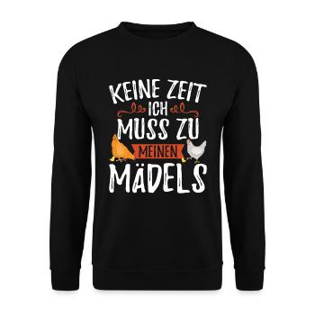 Poulets poulet fermier cadeau poulet poulet amateur - Sweat-shirt Unisexe - noir - Devant - Alina (178cm) & Michal (187cm)