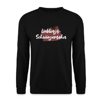 Favorite son in law gift sons in law - Unisex Sweatshirt - black - Front - Alina (178cm) & Michal (187cm)